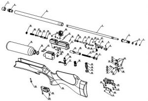 SPA M16A Air Rifle Exploded Parts Sheet Diagram