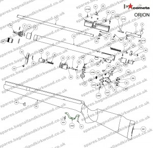 Cometa Orion Air Rifle Exploded Parts Sheet Diagram