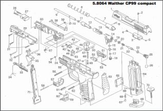 Walther CP99 Compact Exploded Parts List Diagram A