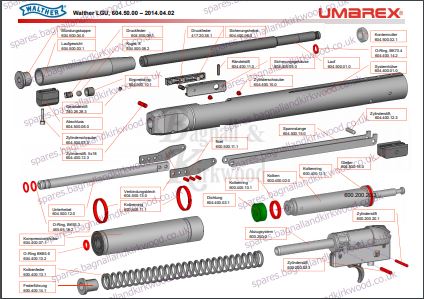 Walther LGU Air Rifle Exploded Parts List Diagram A