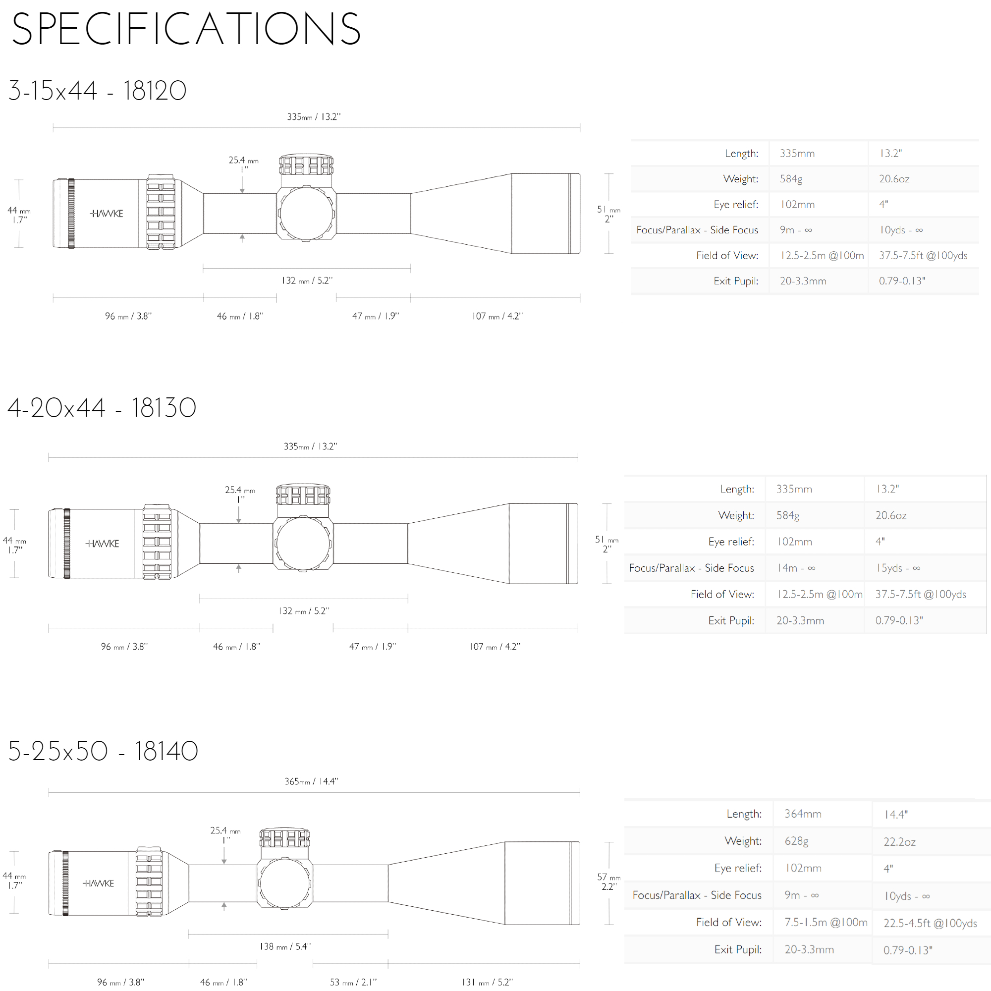 Hawke Frontier SF Rifle Scopes - Bagnall and Kirkwood Airgun Spares